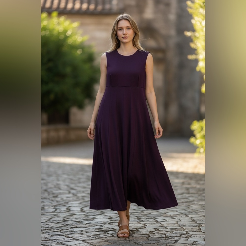 Calvin Klein Deep Purple Maxi Dress. NWOT